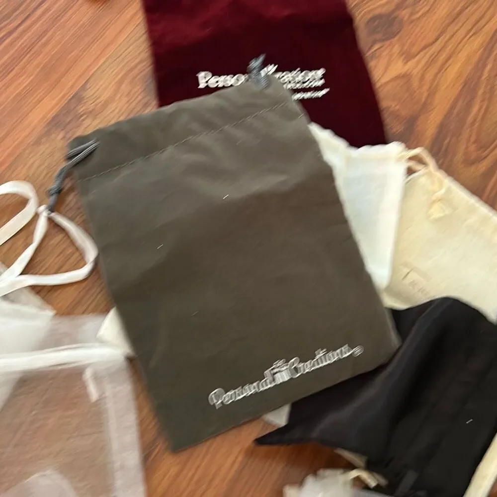 Lot of 15 jewelry bags sheer and velvet canvas